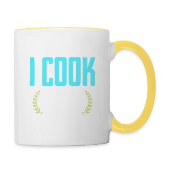 kochen koch - Tasse zweifarbig - Weiß/Gelb - Rechts