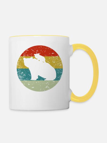 Bärenliebhaber - Tasse zweifarbig - Weiß/Gelb