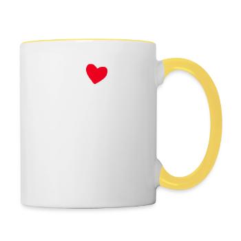 Kpop Finger Heart K-drama Korean Drama - Tasse zweifarbig - Weiß/Gelb - Rechts