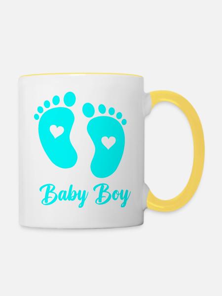 Baby Boy - Tasse zweifarbig - Weiß/Gelb