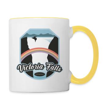 Victoria Falls - Zimbabwe - Contrasting Mug - white/yellow - Right