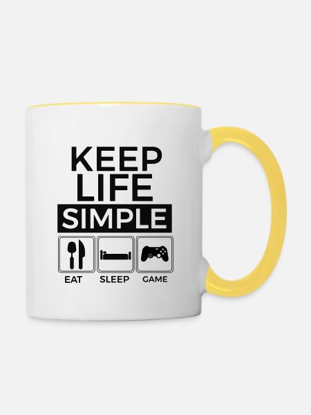 Spieler, Konsole - Tasse zweifarbig - Weiß/Gelb