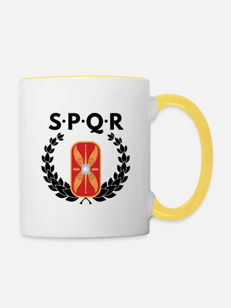 Römisches Reich - Tasse zweifarbig - Weiß/Gelb