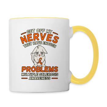 Graphique sur la sensibilisation à la sclérose en plaques - Mug contrasté - blanc/jaune - Droite