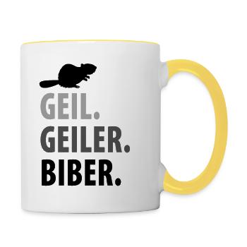 Biber - Tasse zweifarbig - Weiß/Gelb - Rechts