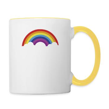 Bonne année 2023 Rainbow Clouds Réveillon du Nouvel An - Mug contrasté - blanc/jaune - Droite