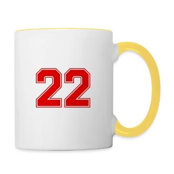 22 Nombre d’objets blob - Mug contrasté - blanc/jaune - Droite