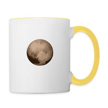 Pluto Is A Planet Fight Me Planet Pluto - Tasse zweifarbig - Weiß/Gelb - Rechts