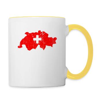 Suisse - Mug contrasté - blanc/jaune - Droite