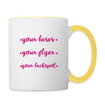Respectez vos bases Protégez votre flyer - Mug contrasté - blanc/jaune - Droite