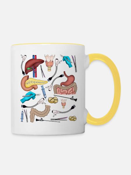 Allg Chirurgie - Tasse zweifarbig - Weiß/Gelb