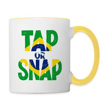 Tippen oder knipsen Sie brasilianisches Jiu Jitsu - Tasse zweifarbig - Weiß/Gelb - Rechts