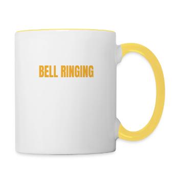 BORN FOR BELL RINGING FUNNY GIFT FORCED TO GO TO S - Contrasting Mug - white/yellow - Right