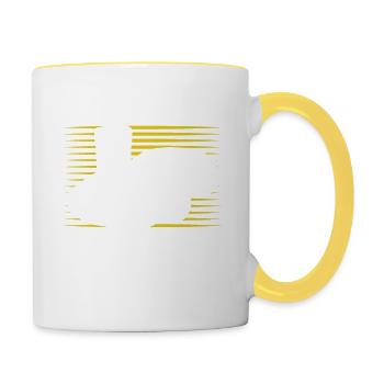 De vrais hommes conduisent des voitures électriques EV Car Driver Mobili - Mug contrasté - blanc/jaune - Droite