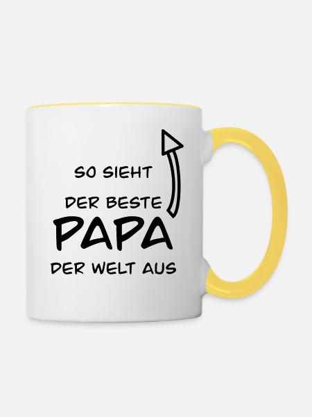 bester papa - Tasse zweifarbig - Weiß/Gelb