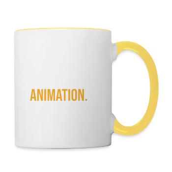 I PAUSED MY ANIMATION TO BE HERE - Tasse zweifarbig - Weiß/Gelb - Rechts