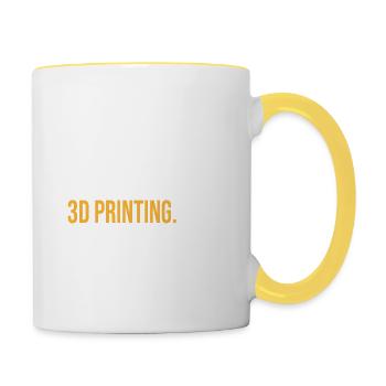 INTROVERTED BUT WILLING TO DISCUSS 3D PRINTING FUN - Tasse zweifarbig - Weiß/Gelb - Rechts