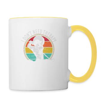 Je n’ai pas besoin de thérapie, j’ai juste besoin de golf - Mug contrasté - blanc/jaune - Droite