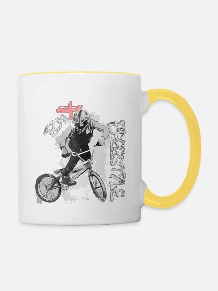 BMX Freestyle - Contrasting Mug - white/yellow