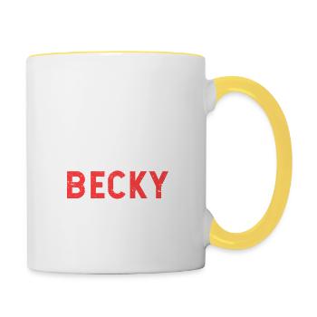 Drôle de golfeur de golf Oh mon dieu Beck - Mug contrasté - blanc/jaune - Droite