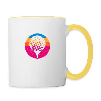 Golfeurs Vous avez besoin de beaucoup de balles pour obtenir comme ça - Mug contrasté - blanc/jaune - Droite