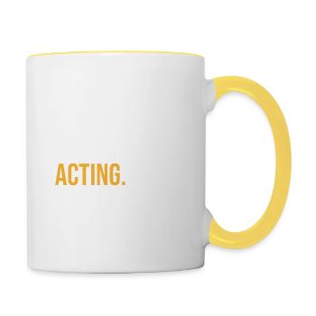 INTROVERTED BUT WILLING TO DISCUSS ACTING FUNNY - Tasse zweifarbig - Weiß/Gelb - Rechts