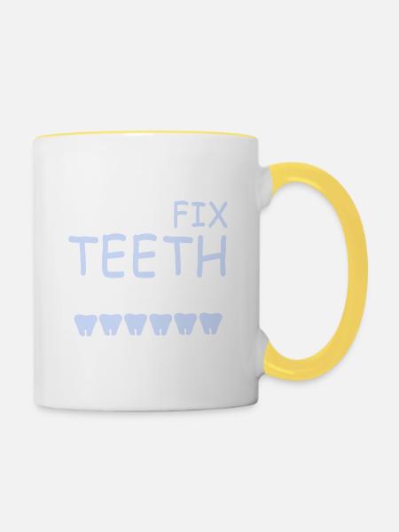 That's What I Do Fix Teeth & I Know Things Tee - Tasse zweifarbig - Weiß/Gelb