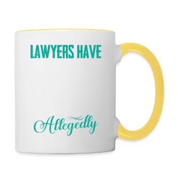 Les avocats ont aussi des sentiments prétendument avocats - Mug contrasté - blanc/jaune - Droite