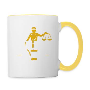 My Degree In Law Makes Me Highly Qualified To Judg - Tasse zweifarbig - Weiß/Gelb - Rechts