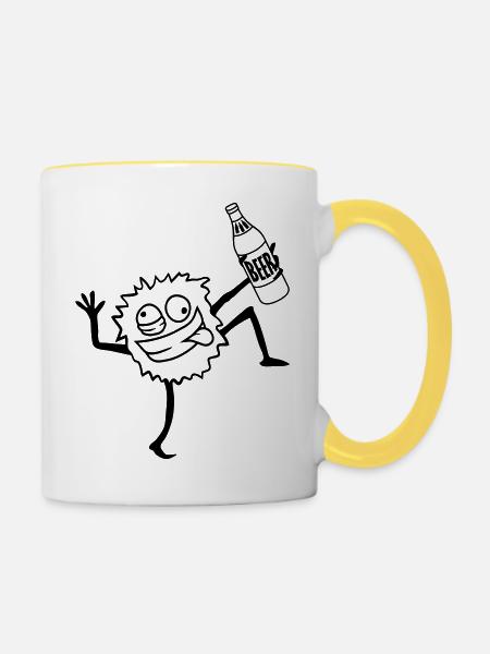 Bier Party Monster - Tasse zweifarbig - Weiß/Gelb