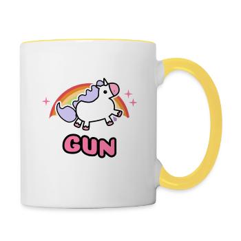 Pro Gun Control Anti-Waffengewalt zum Schutz von Kindern - Tasse zweifarbig - Weiß/Gelb - Rechts