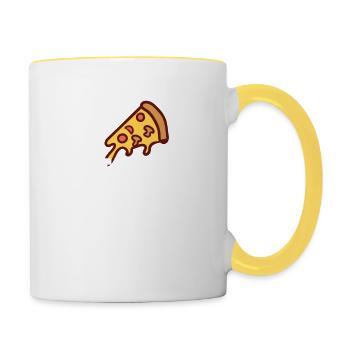 la pizza, c’est la vie - Mug contrasté - blanc/jaune - Droite