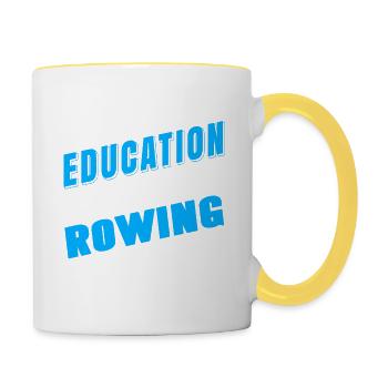 Education Is Important -Rowing Is Importanter - Contrasting Mug - white/yellow - Right