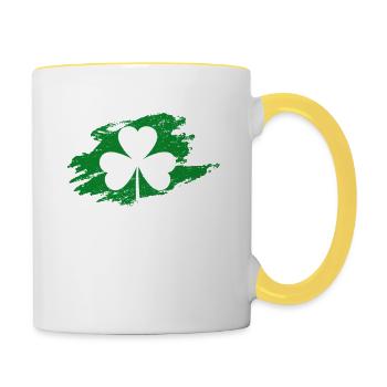 Shamrock Golf Ball Sport St. Patrick’s Day Irlandais - Mug contrasté - blanc/jaune - Droite