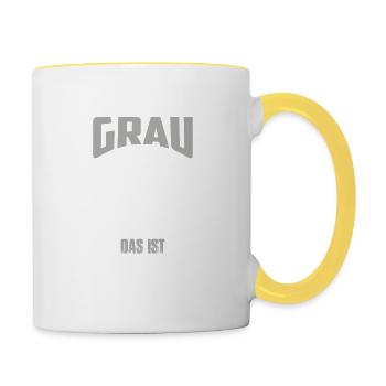 Biker werden nicht grau Das ist Chrom Opa Motorad - Tasse zweifarbig - Weiß/Gelb - Rechts