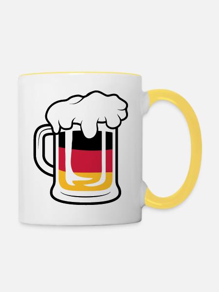 Deutschland Maßkrug - Tasse zweifarbig - Weiß/Gelb