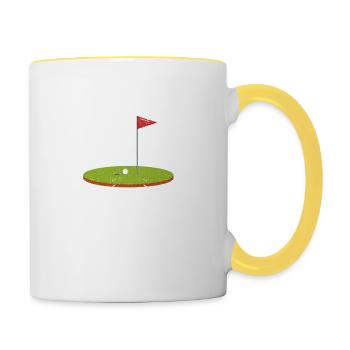 Ich war einer unter heute lustige Golf Golfer Lieb - Tasse zweifarbig - Weiß/Gelb - Rechts