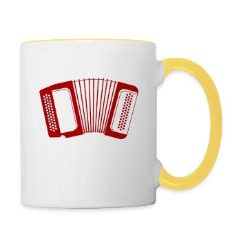 Back Away From The Accordion And Nobody Gets Hurt - Tasse zweifarbig - Weiß/Gelb - Rechts