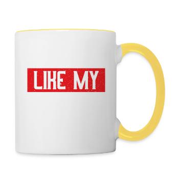 Toll wie meine Tochter Lustiger Vatertag - Tasse zweifarbig - Weiß/Gelb - Rechts
