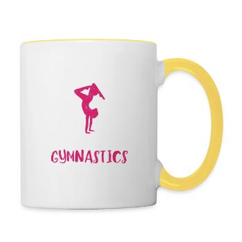 Funny Gymnast Art Acrobat Just A Girl Who Loves - Contrasting Mug - white/yellow - Right