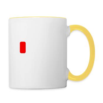 Patience at 1% Funny Phrase and Ironic Idea Out Of - Contrasting Mug - white/yellow - Right