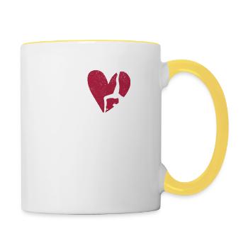 Dear Gymnastics Funny Gymnast Lovers - Contrasting Mug - white/yellow - Right