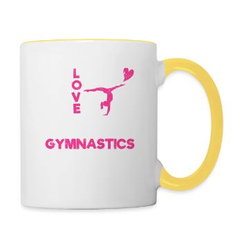 Funny gymnast lover vaulted floor - Contrasting Mug - white/yellow - Right