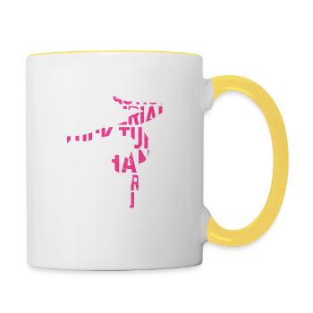 Équipe de gymnastique mignonne Gymnaste drôle - Mug contrasté - blanc/jaune - Droite