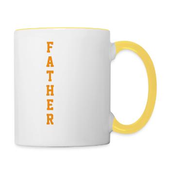 Lustiger fürsorglicher Stern Ehrlicher Papa Witz - Tasse zweifarbig - Weiß/Gelb - Rechts