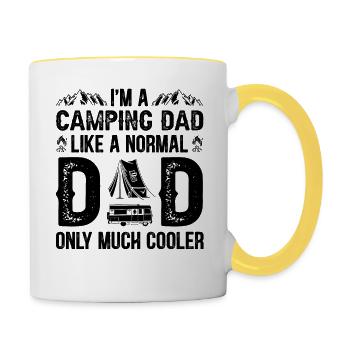 Camping Dad Tent Camper Gift Idea Vintage - Contrasting Mug - white/yellow - Right