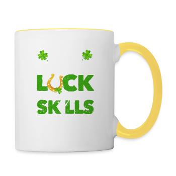 Who needs luck when you have skills - Contrasting Mug - white/yellow - Right