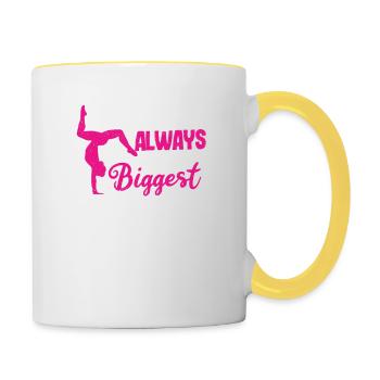 I will always be their biggest fan Funny - Contrasting Mug - white/yellow - Right