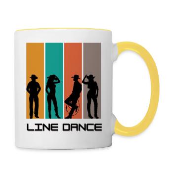 Figures Line Dance 2 - Mug contrasté - blanc/jaune - Droite