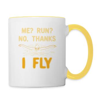 Natation Natation - Mug contrasté - blanc/jaune - Droite